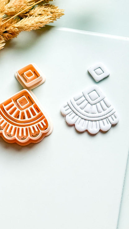 Odette Clay Cutter: Geometric Fan Polymer Clay Earring Shape