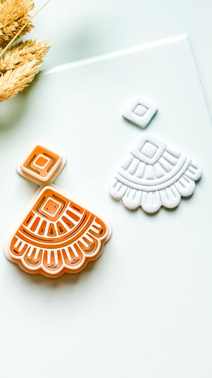 Odette Clay Cutter: Geometric Fan Polymer Clay Earring Shape