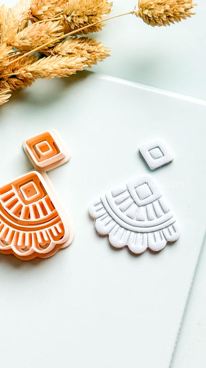 Odette Clay Cutter: Geometric Fan Polymer Clay Earring Shape