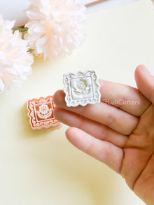 Petal Portrait Clay Cutter Set: Framed Floral Embossed Design
