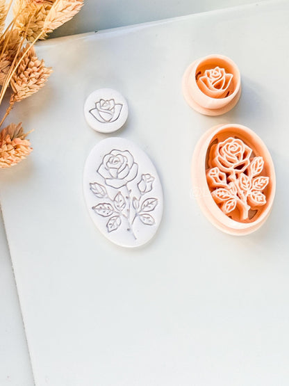 Rose Vera Clay Cutter: Oval Rose Design