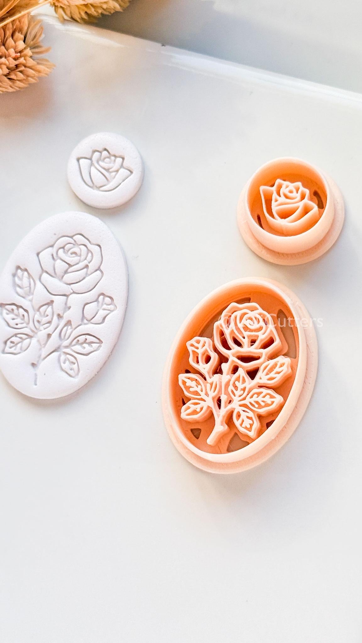 Rose Vera Clay Cutter: Oval Rose Design