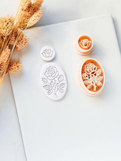 Rose Vera Clay Cutter: Oval Rose Design