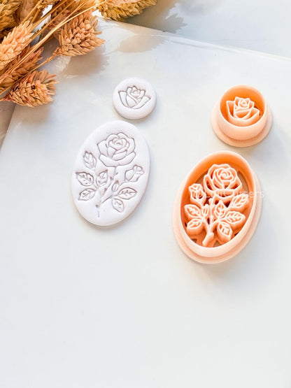 Rose Vera Clay Cutter: Oval Rose Design