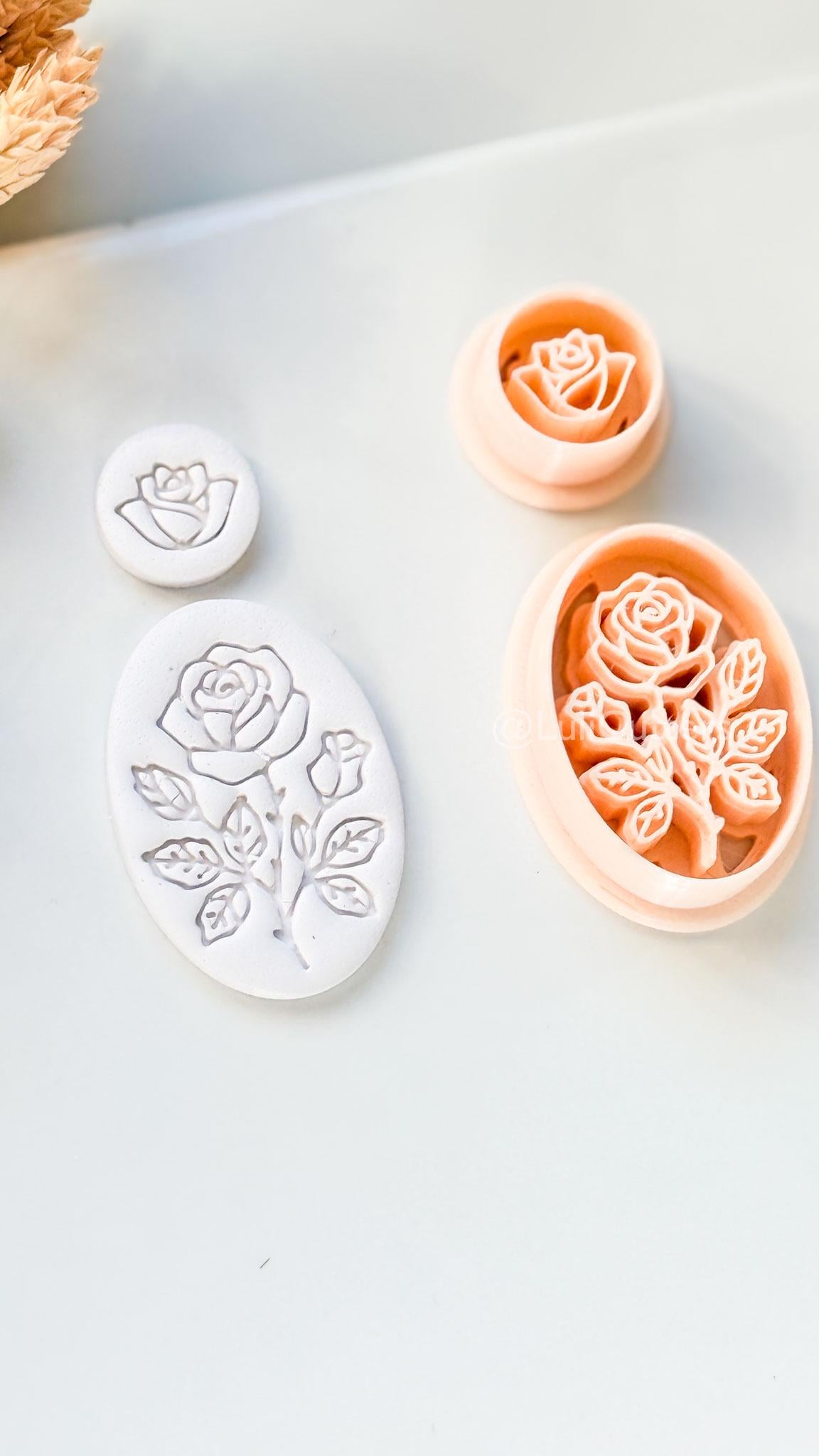 Rose Vera Clay Cutter: Oval Rose Design