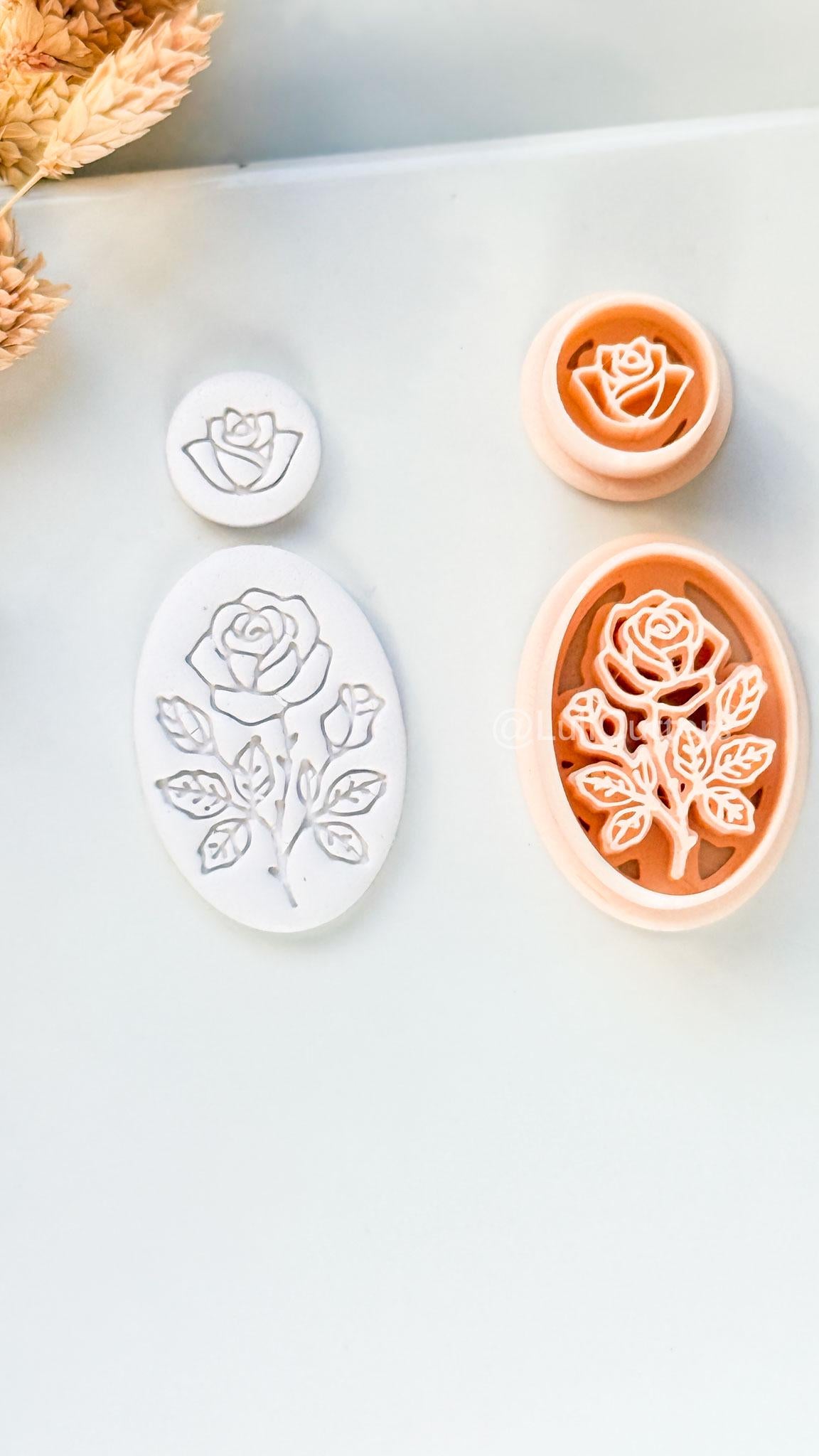 Rose Vera Clay Cutter: Oval Rose Design