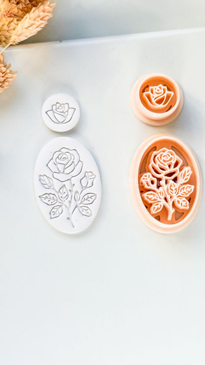 Rose Vera Clay Cutter: Oval Rose Design