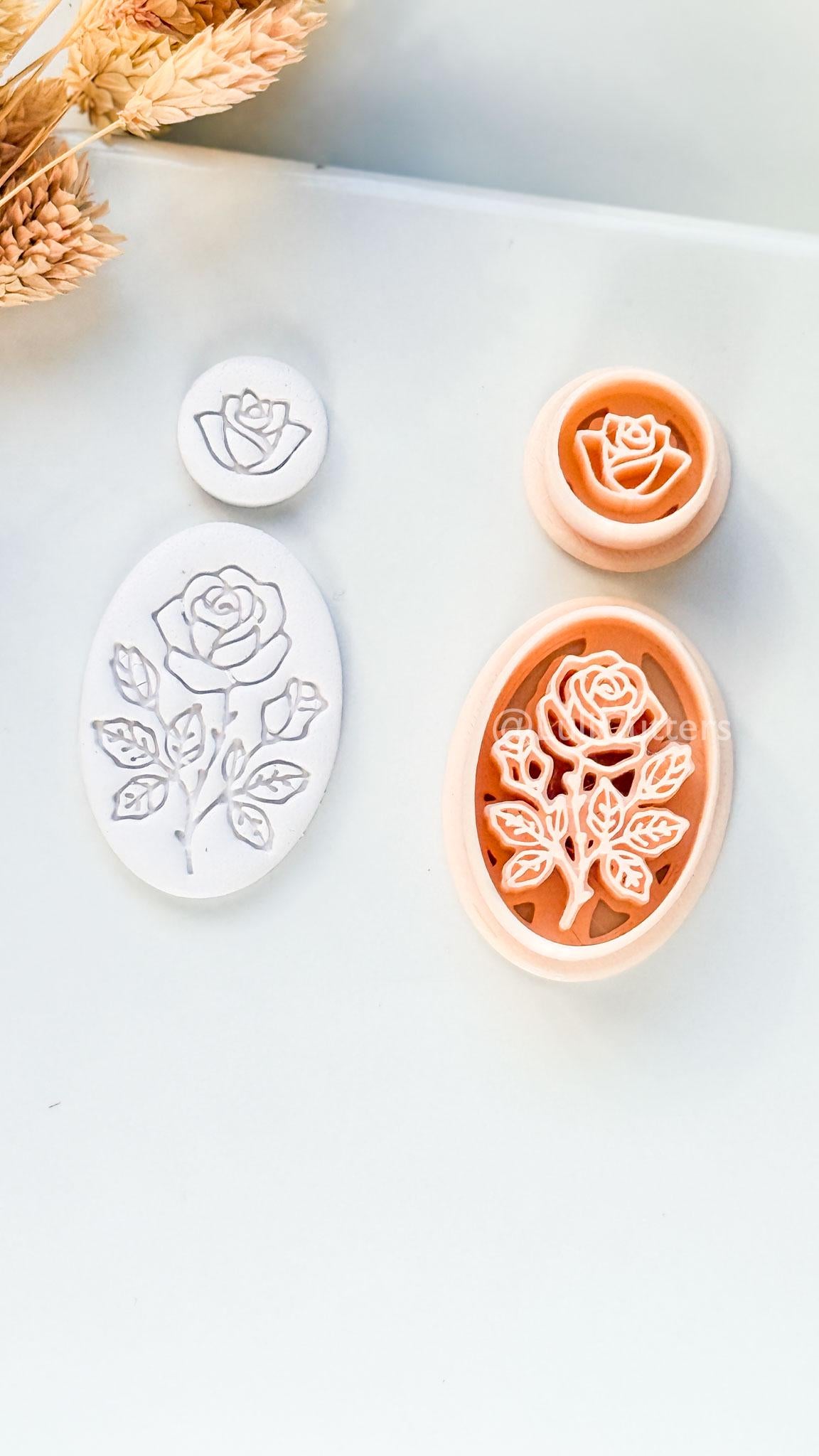 Rose Vera Clay Cutter: Oval Rose Design