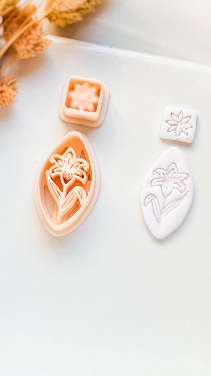 Wild Lilly Clay Cutter: Floral Drop Design