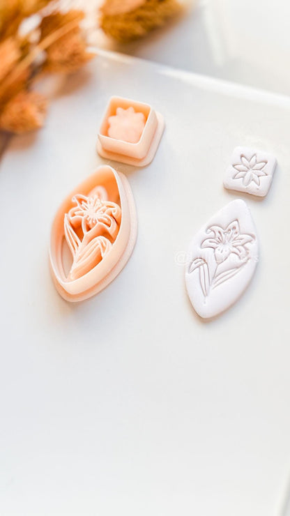 Wild Lilly Clay Cutter: Floral Drop Design