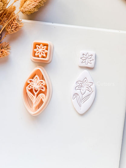 Wild Lilly Clay Cutter: Floral Drop Design