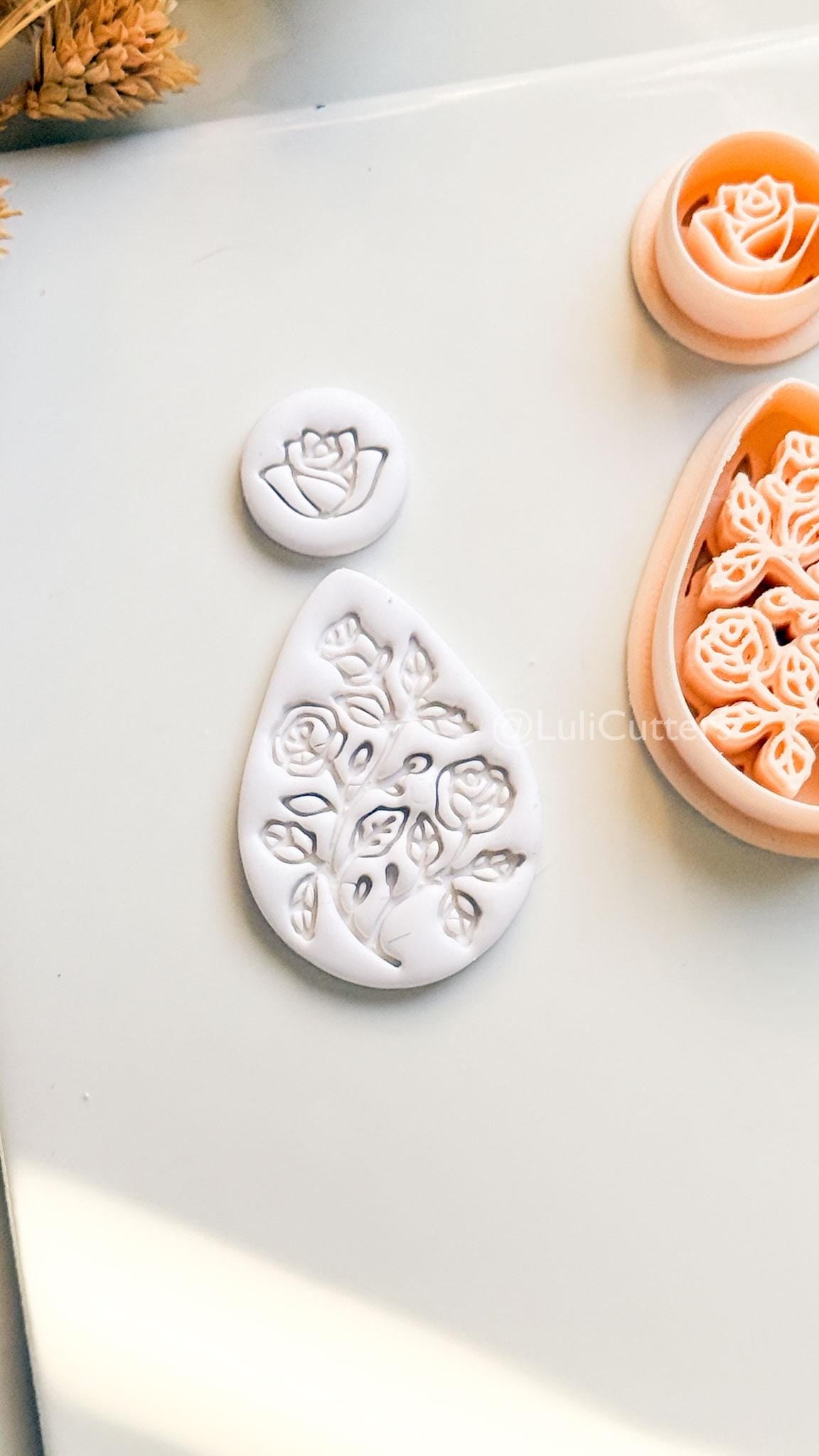 Elodie Garden Clay Cutter: Layered Floral Teardrop Design