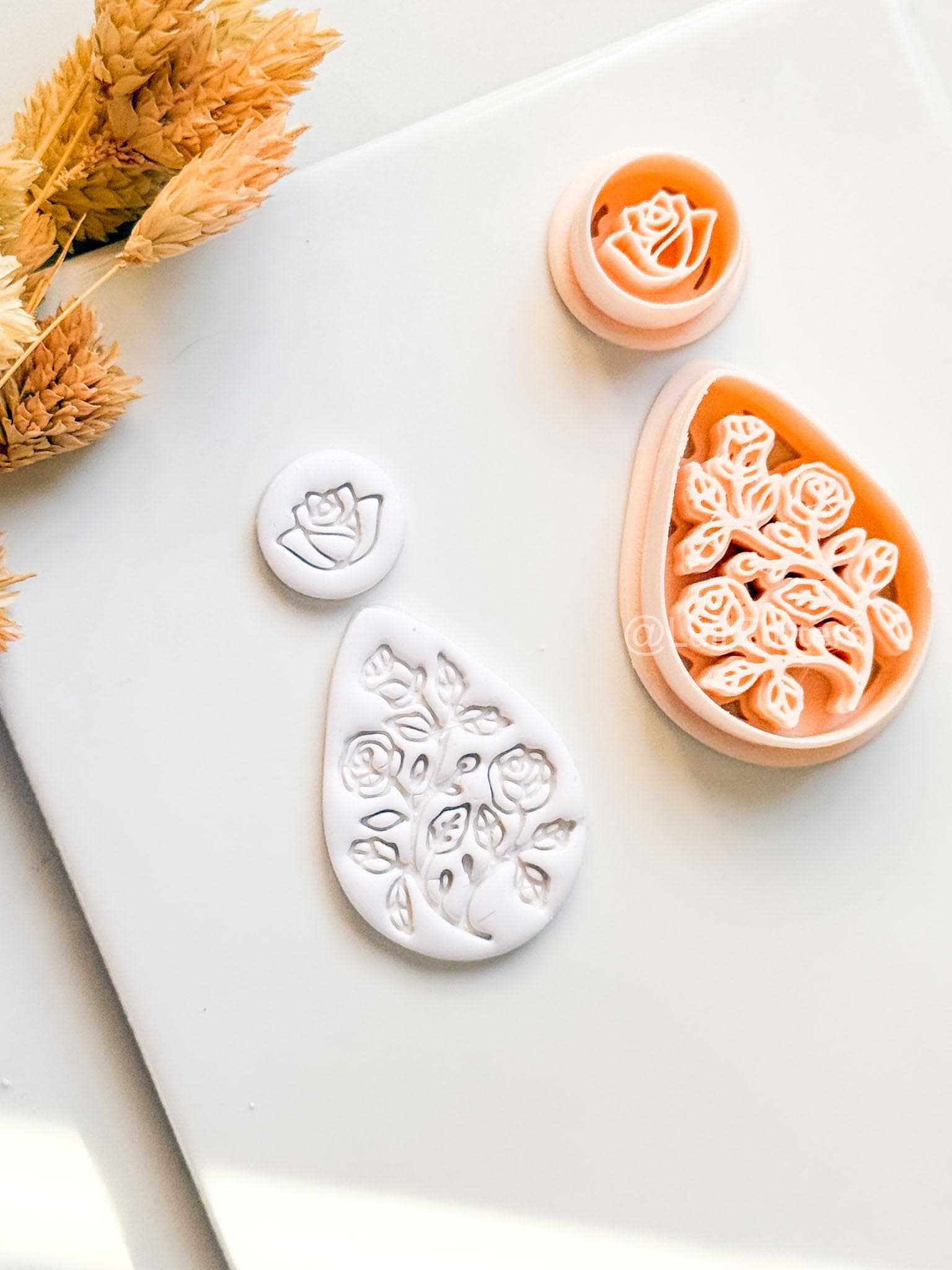 Elodie Garden Clay Cutter: Layered Floral Teardrop Design