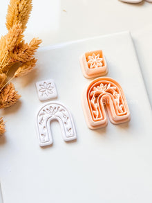 Celine Arch Clay Cutter: Floral Layered Rainbow Design
