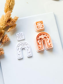 Celine Arch Clay Cutter: Floral Layered Rainbow Design