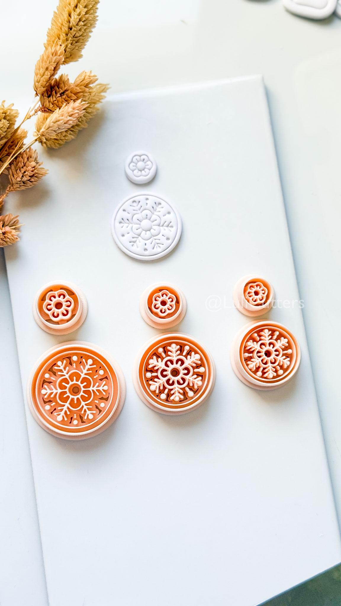Feya Clay Cutter: Layered Round Floral Snowflake Design