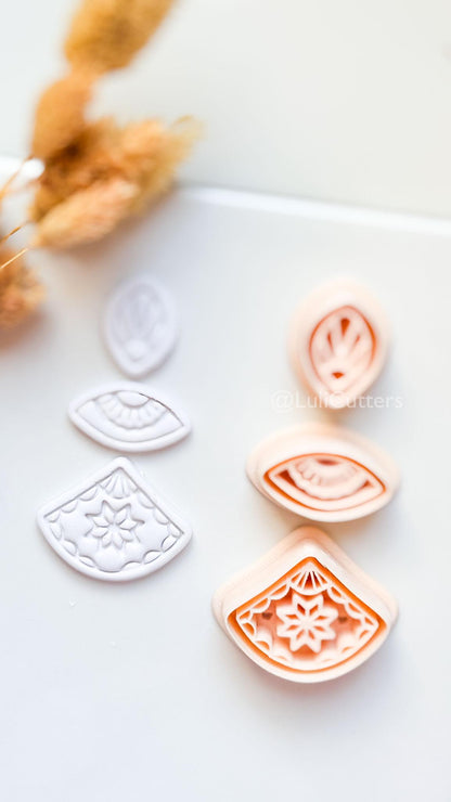Bruna Dangle Clay Cutter Set: Layered Geometric Drop Design