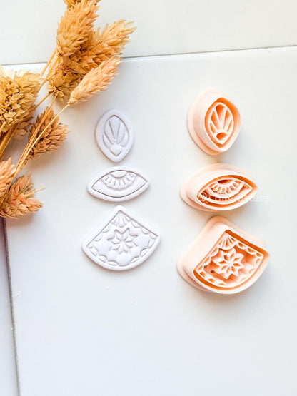 Bruna Dangle Clay Cutter Set: Layered Geometric Drop Design