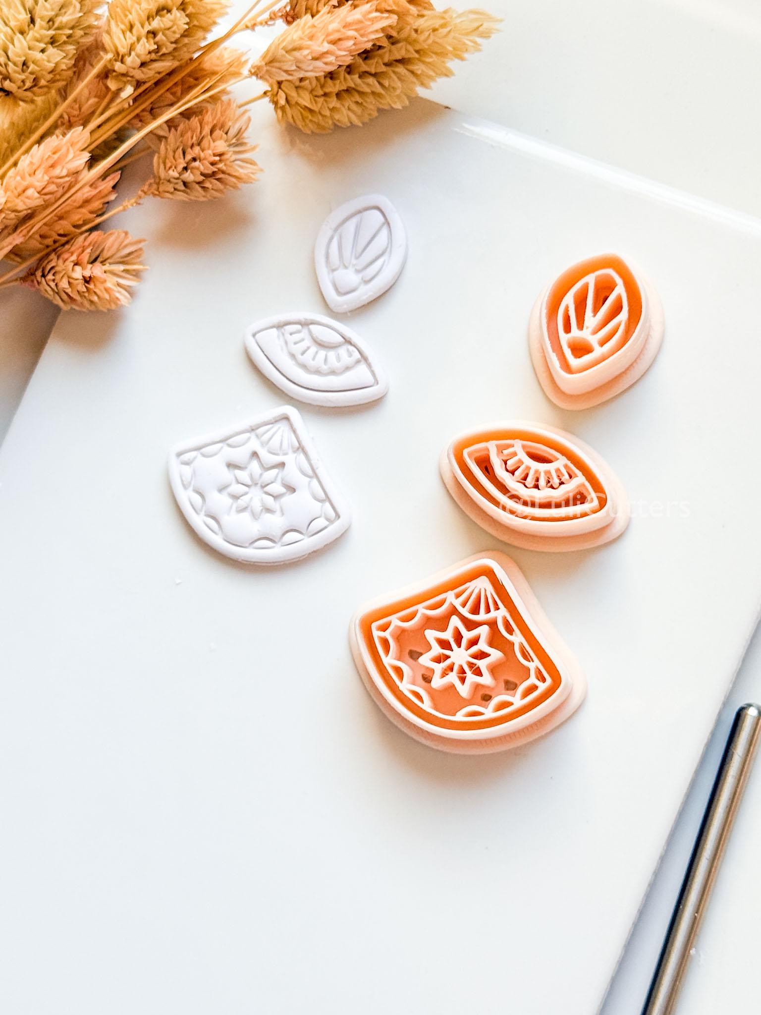 Bruna Dangle Clay Cutter Set: Layered Geometric Drop Design