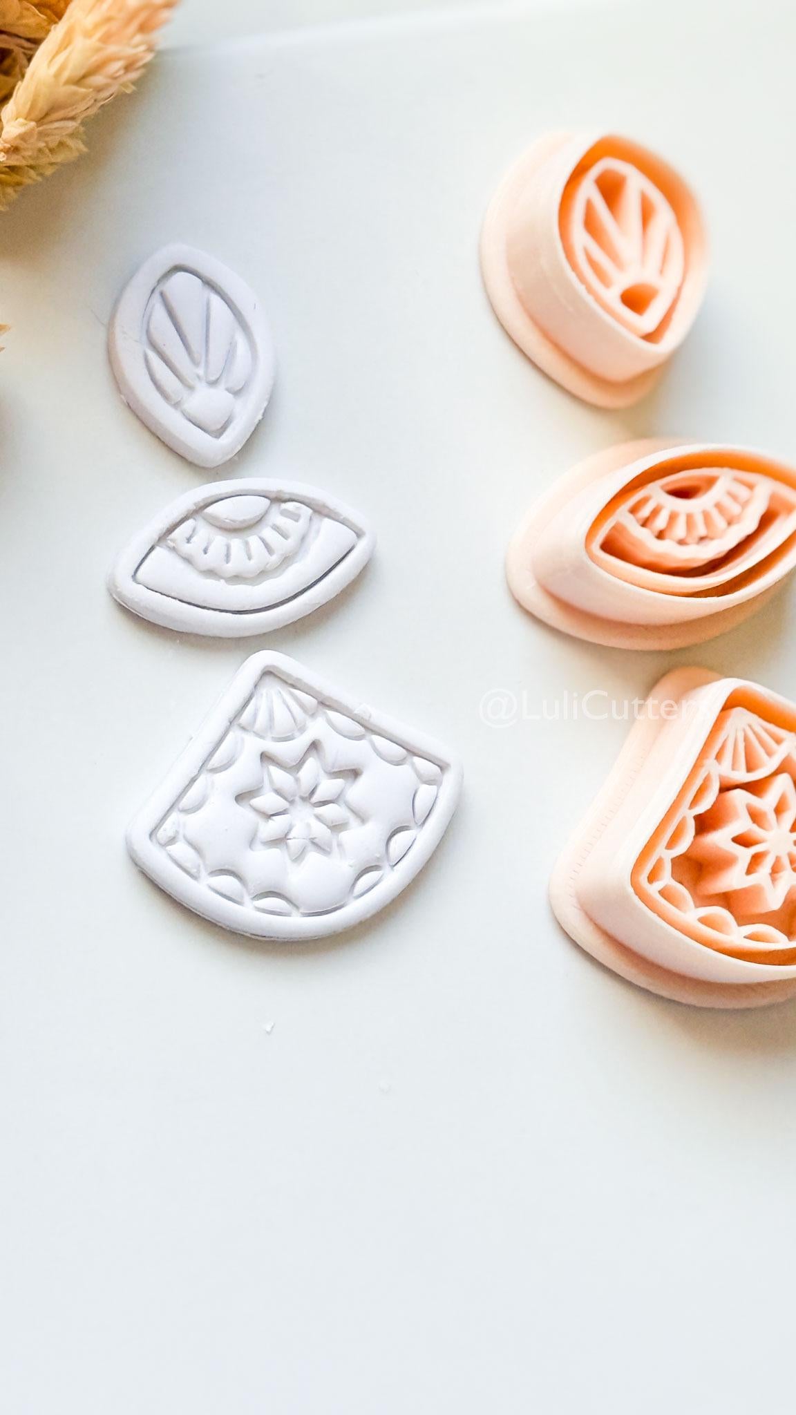 Bruna Dangle Clay Cutter Set: Layered Geometric Drop Design