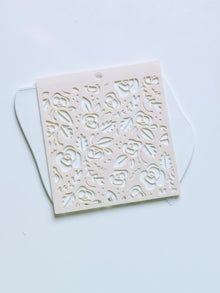 Love Roses Floral Stencil for Polymer Clay