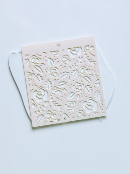 Love Roses Floral Stencil for Polymer Clay