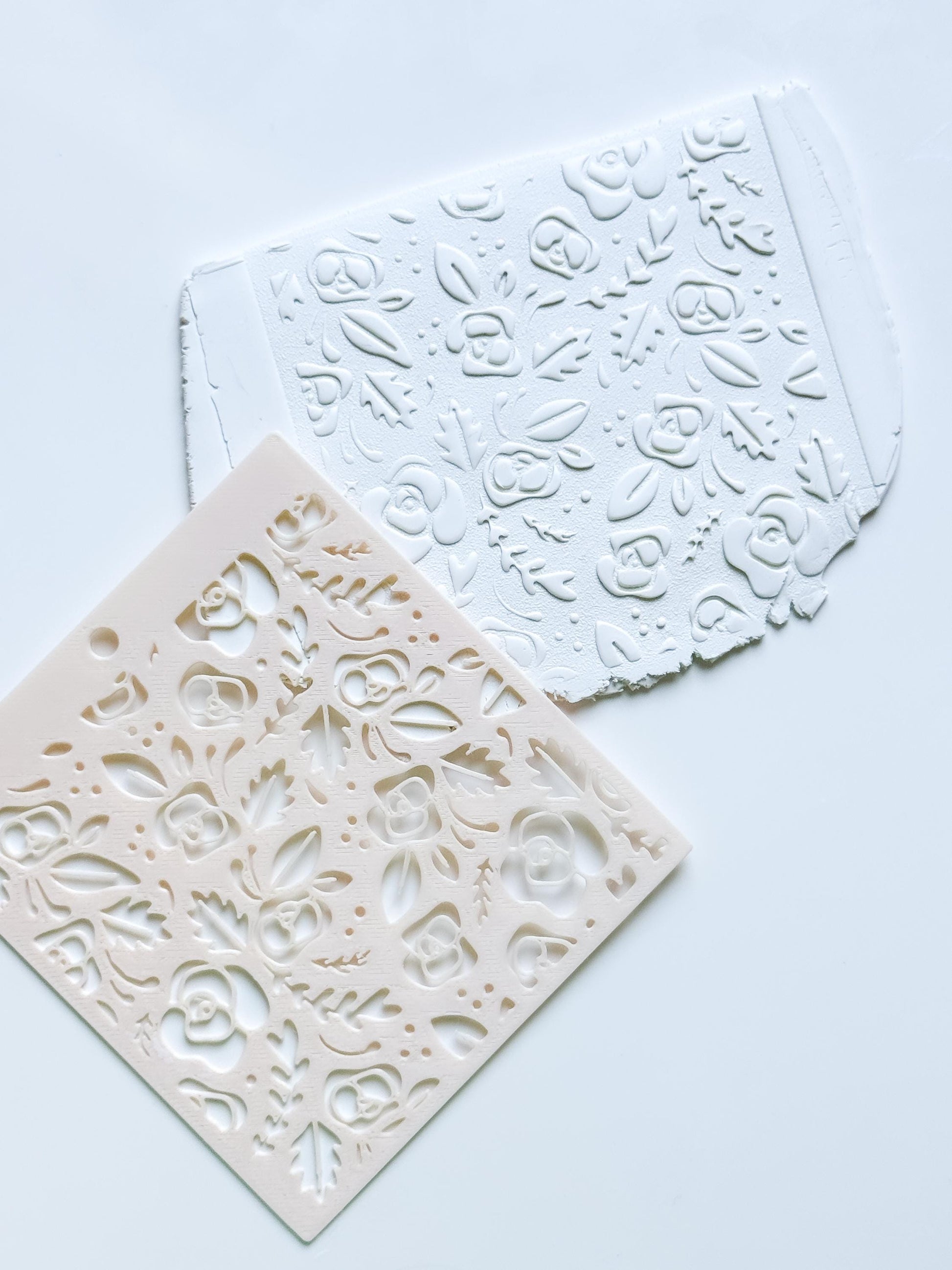 Love Roses Floral Stencil for Polymer Clay