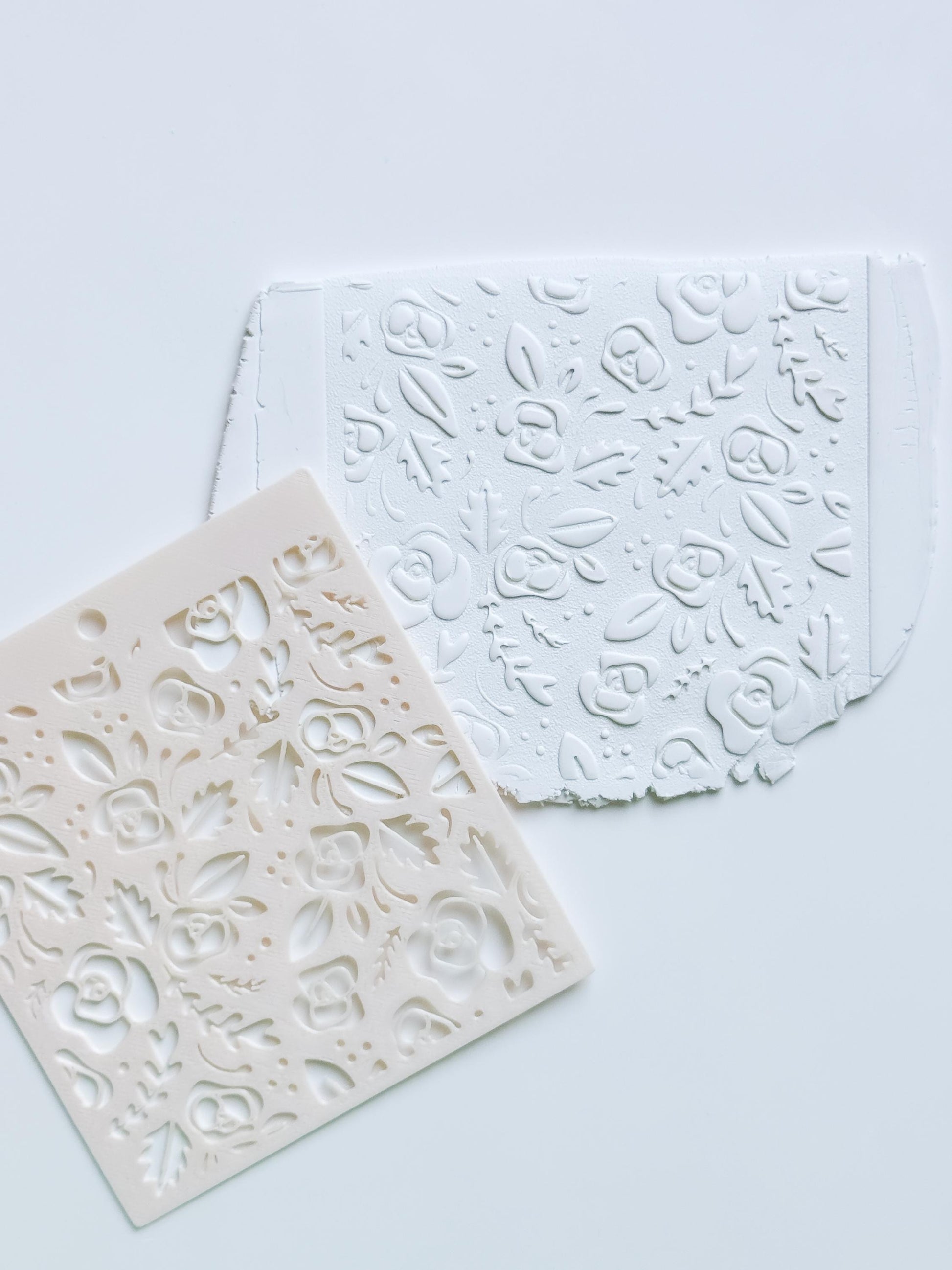 Love Roses Floral Stencil for Polymer Clay