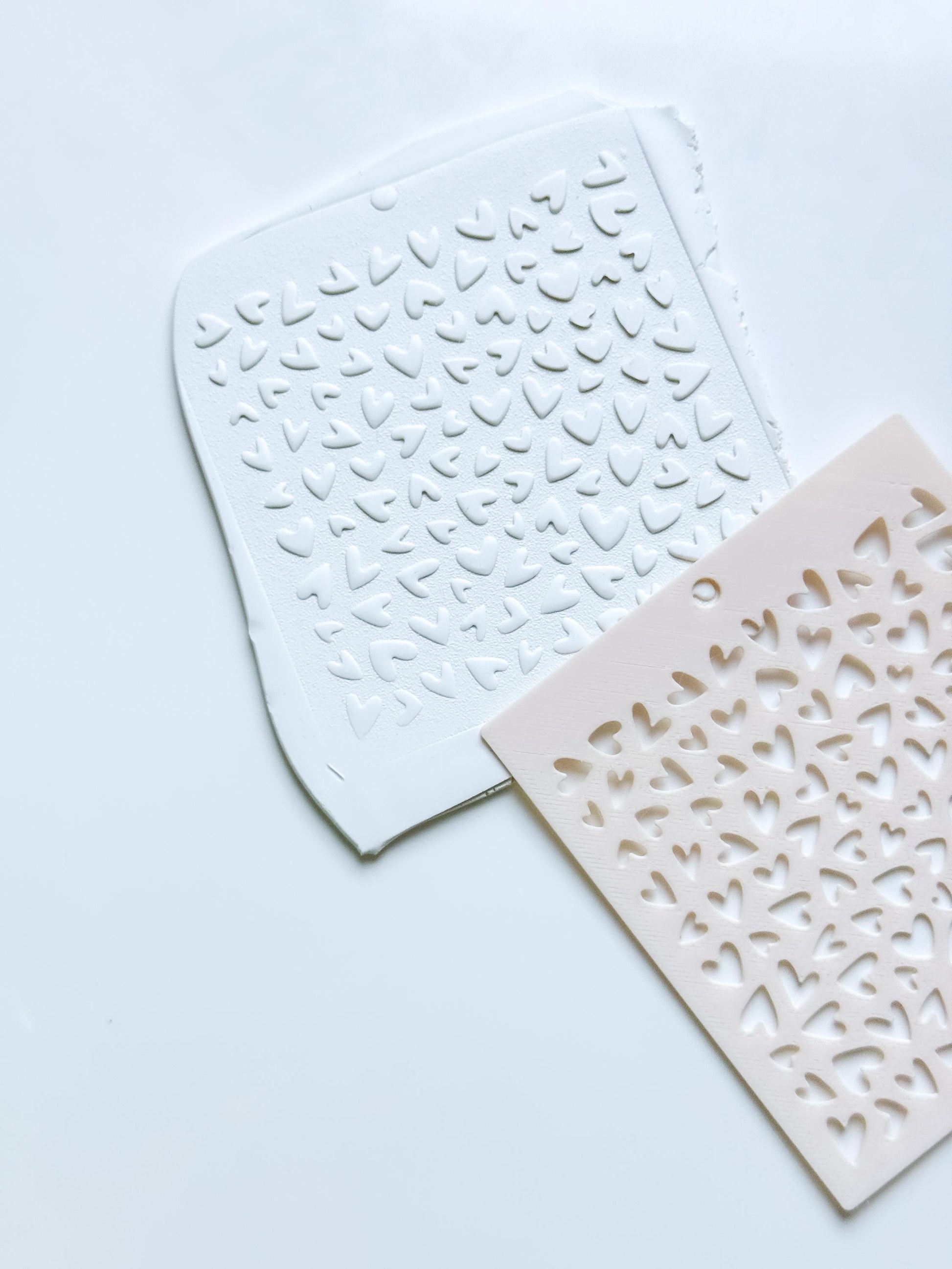 Love Sprinkle Hearts Stencil for Polymer Clay