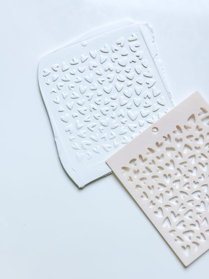 Love Sprinkle Hearts Stencil for Polymer Clay