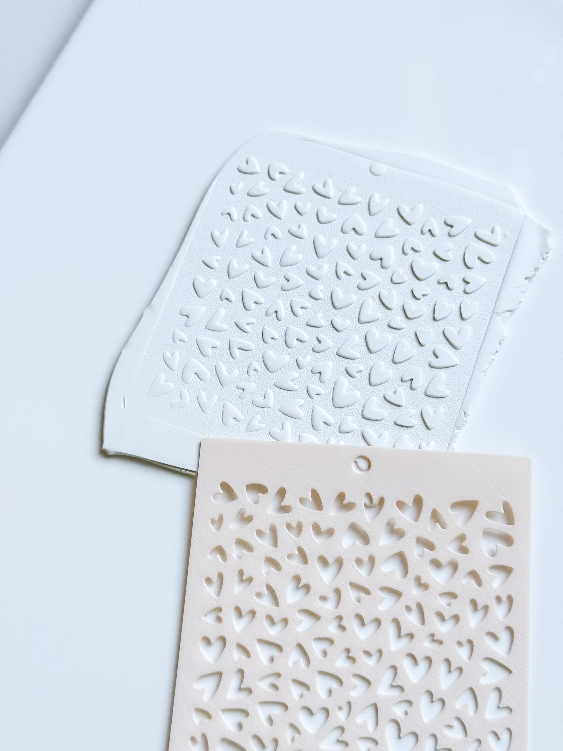 Love Sprinkle Hearts Stencil for Polymer Clay