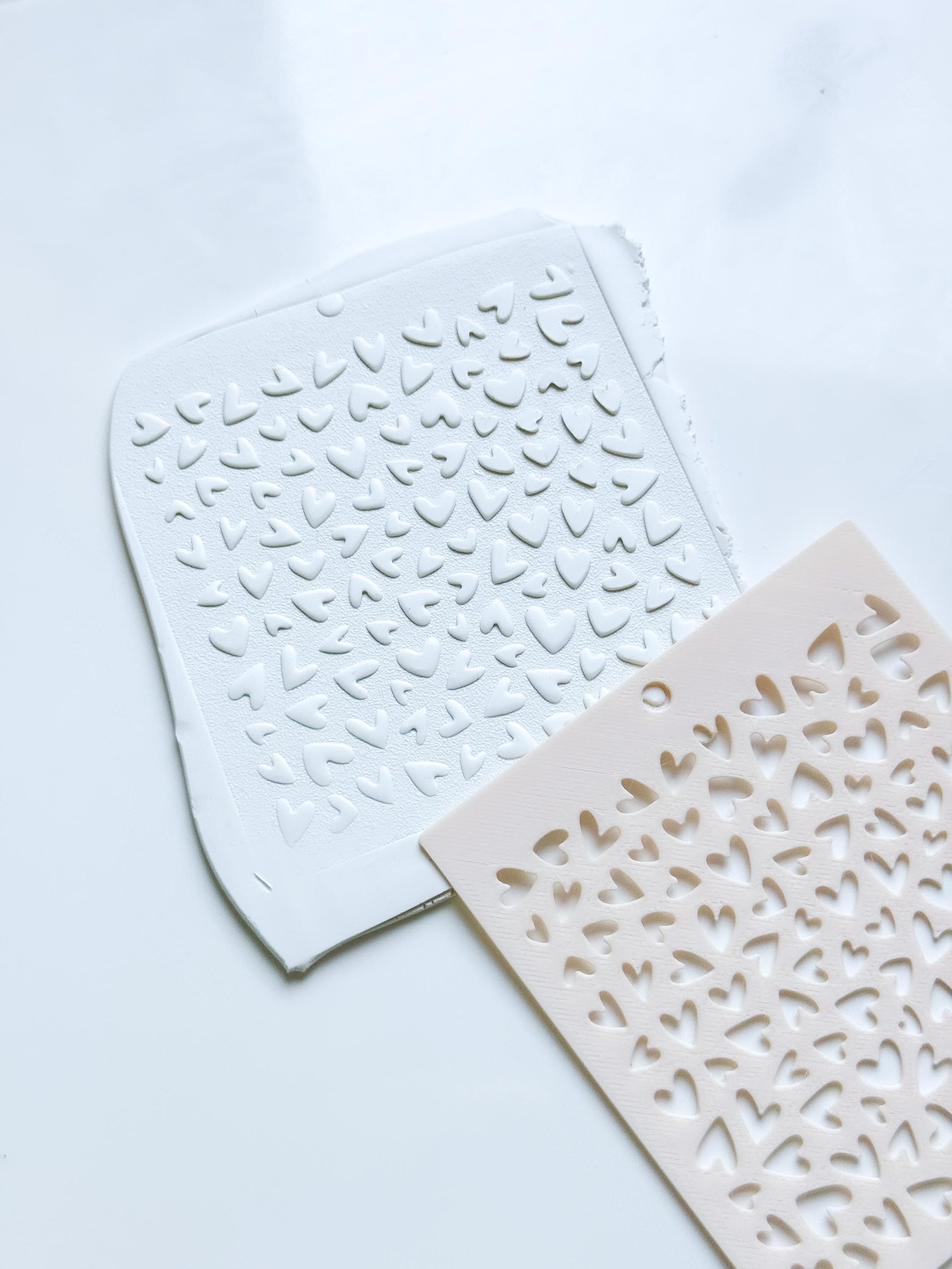 Love Sprinkle Hearts Stencil for Polymer Clay