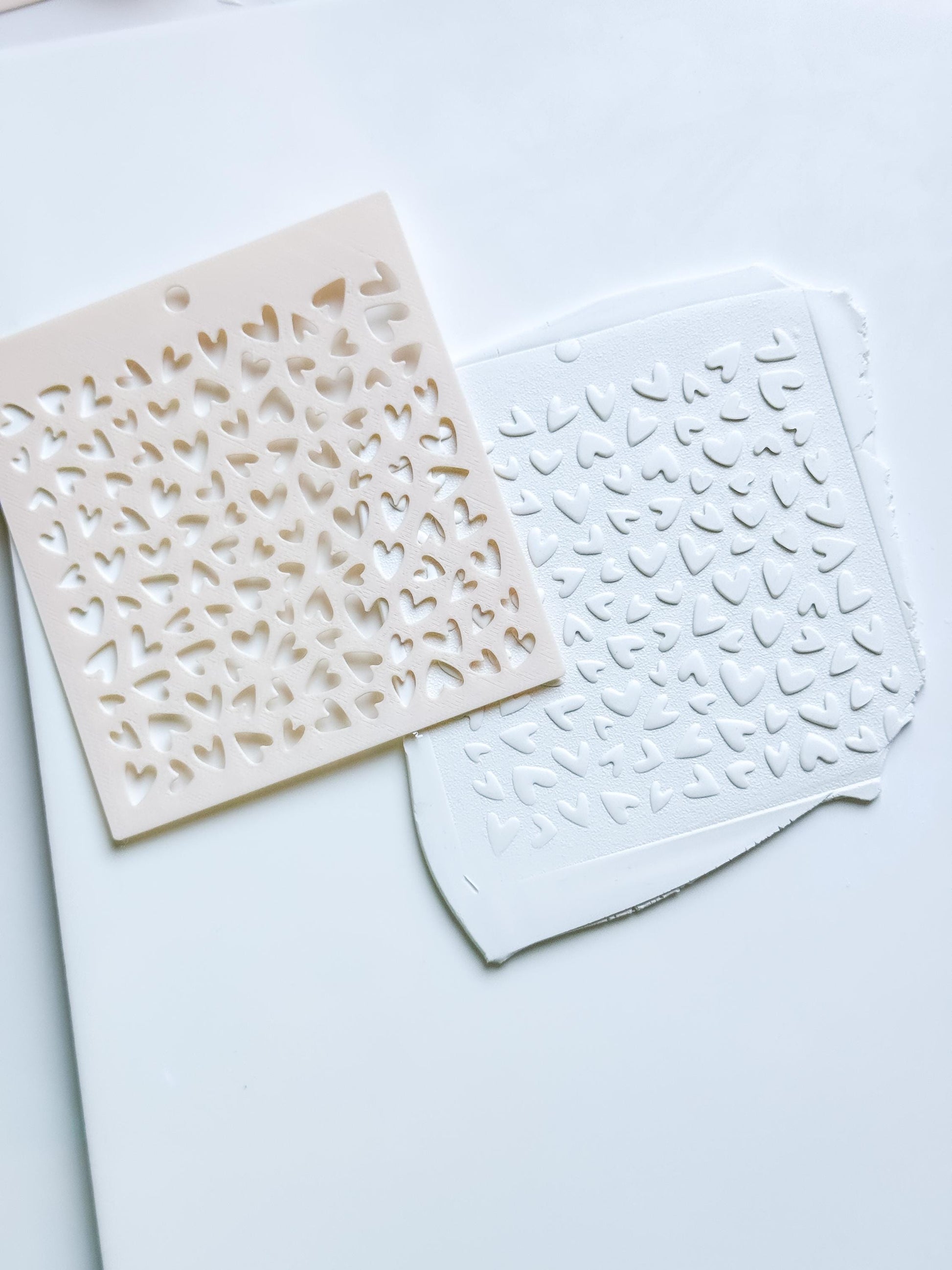 Love Sprinkle Hearts Stencil for Polymer Clay