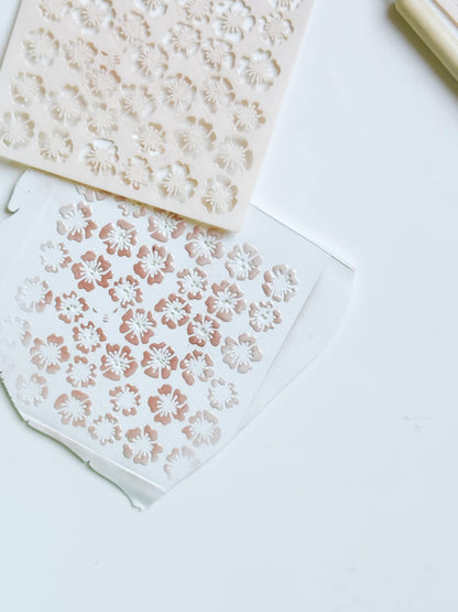 Romance Petals Floral Stencil for Polymer Clay