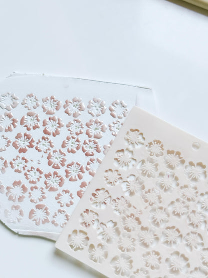 Romance Petals Floral Stencil for Polymer Clay