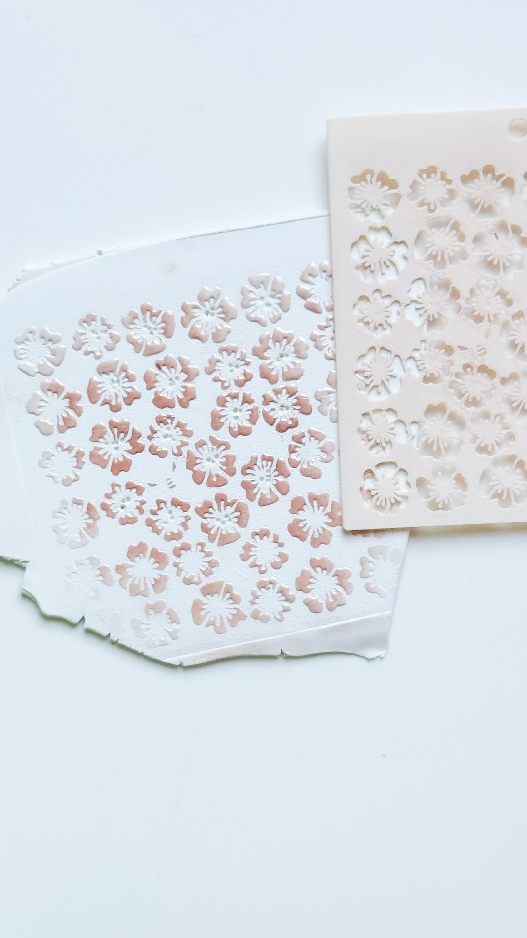 Romance Petals Floral Stencil for Polymer Clay