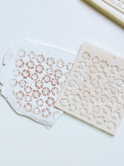 Romance Petals Floral Stencil for Polymer Clay