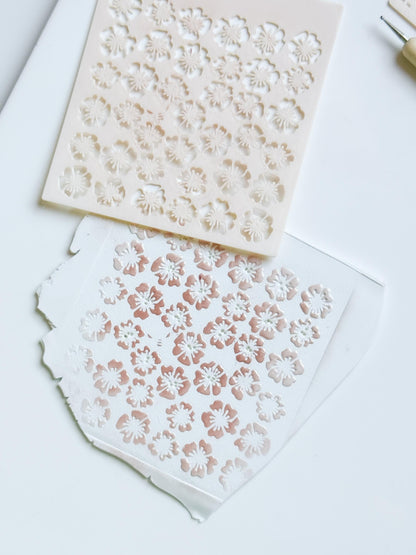 Romance Petals Floral Stencil for Polymer Clay