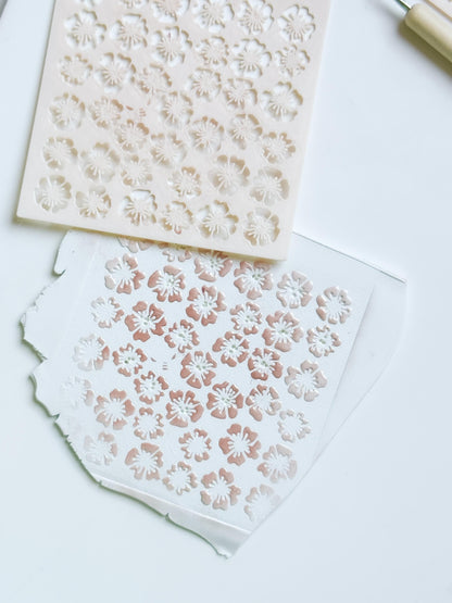 Romance Petals Floral Stencil for Polymer Clay