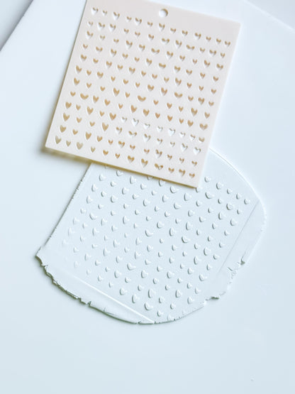 Heartline Diagonal Hearts Stencil for Polymer Clay