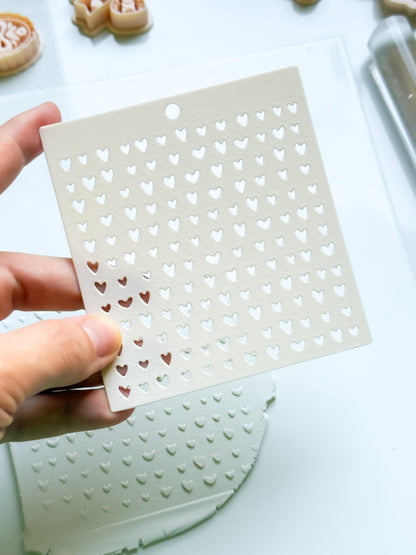 Heartline Diagonal Hearts Stencil for Polymer Clay