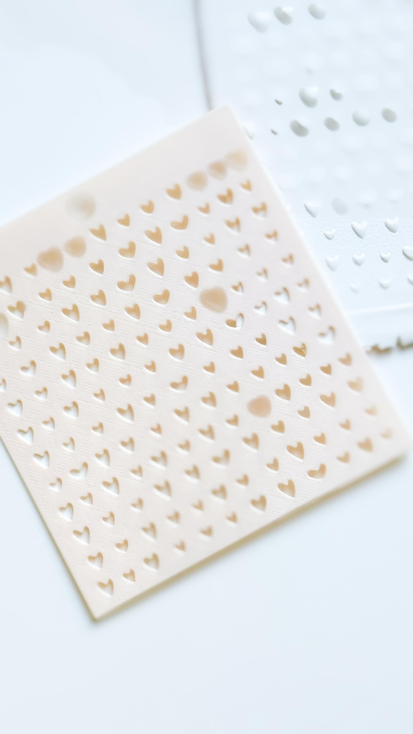 Heartline Diagonal Hearts Stencil for Polymer Clay