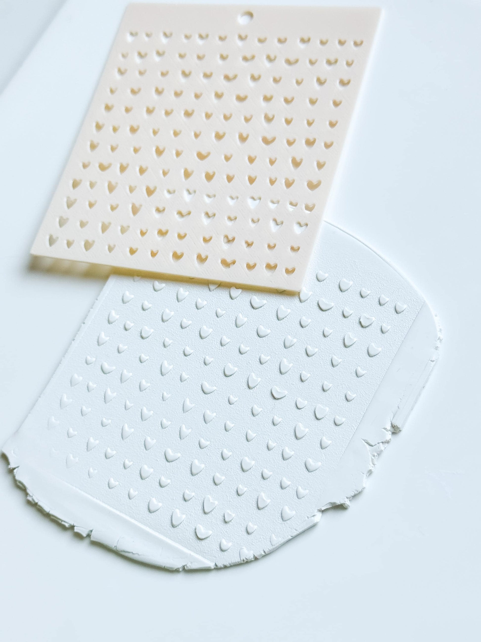 Heartline Diagonal Hearts Stencil for Polymer Clay