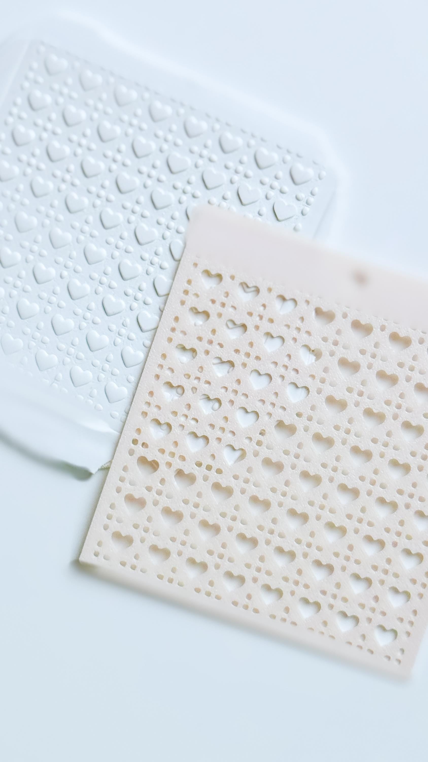 Dolly Love Dots Hearts Stencil for Polymer Clay