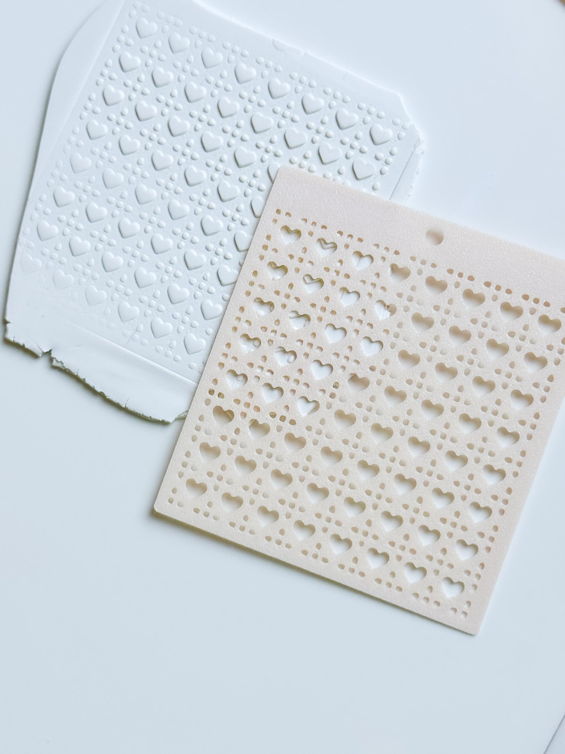 Dolly Love Dots Hearts Stencil for Polymer Clay