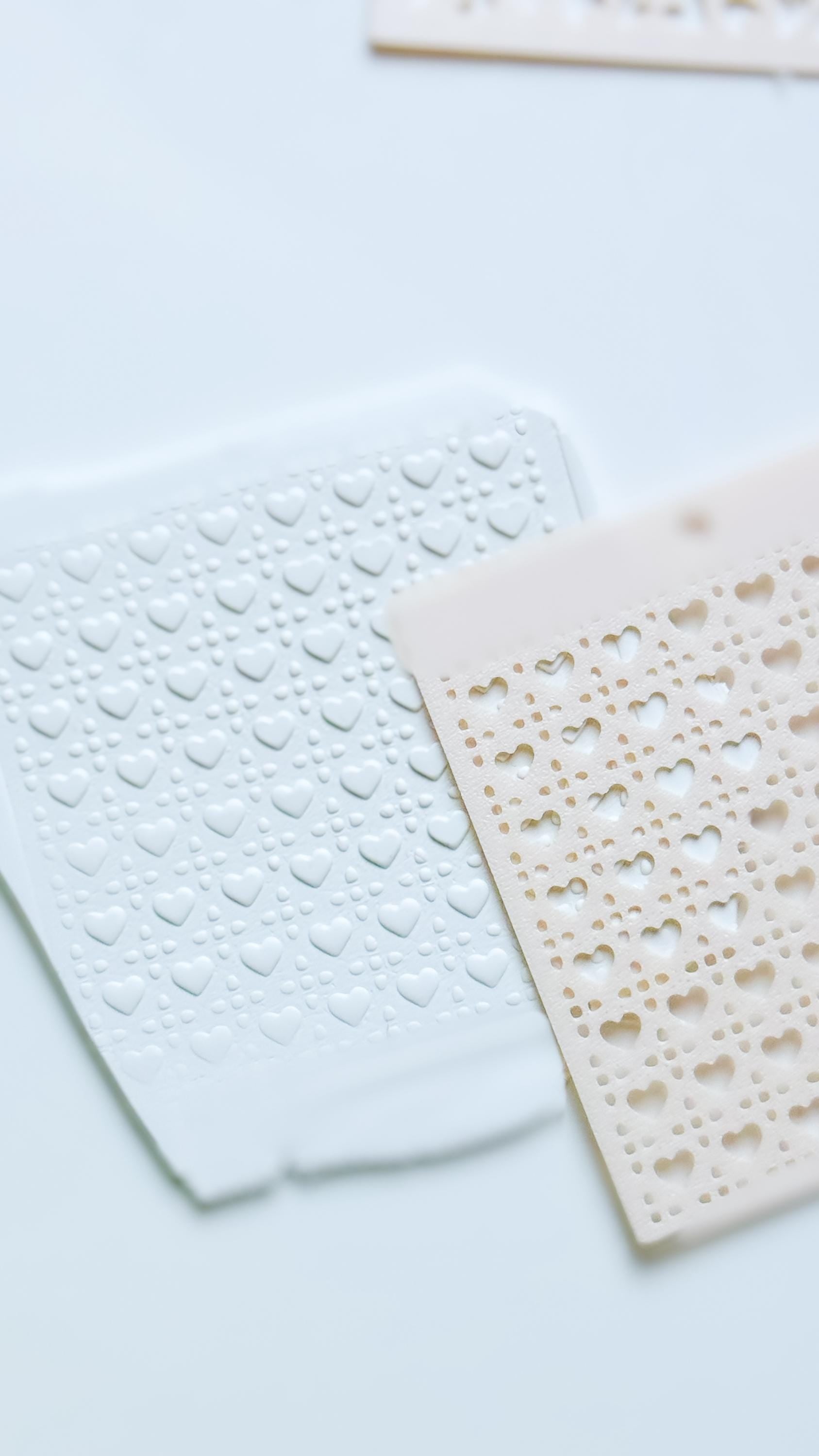 Dolly Love Dots Hearts Stencil for Polymer Clay