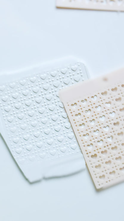 Dolly Love Dots Hearts Stencil for Polymer Clay