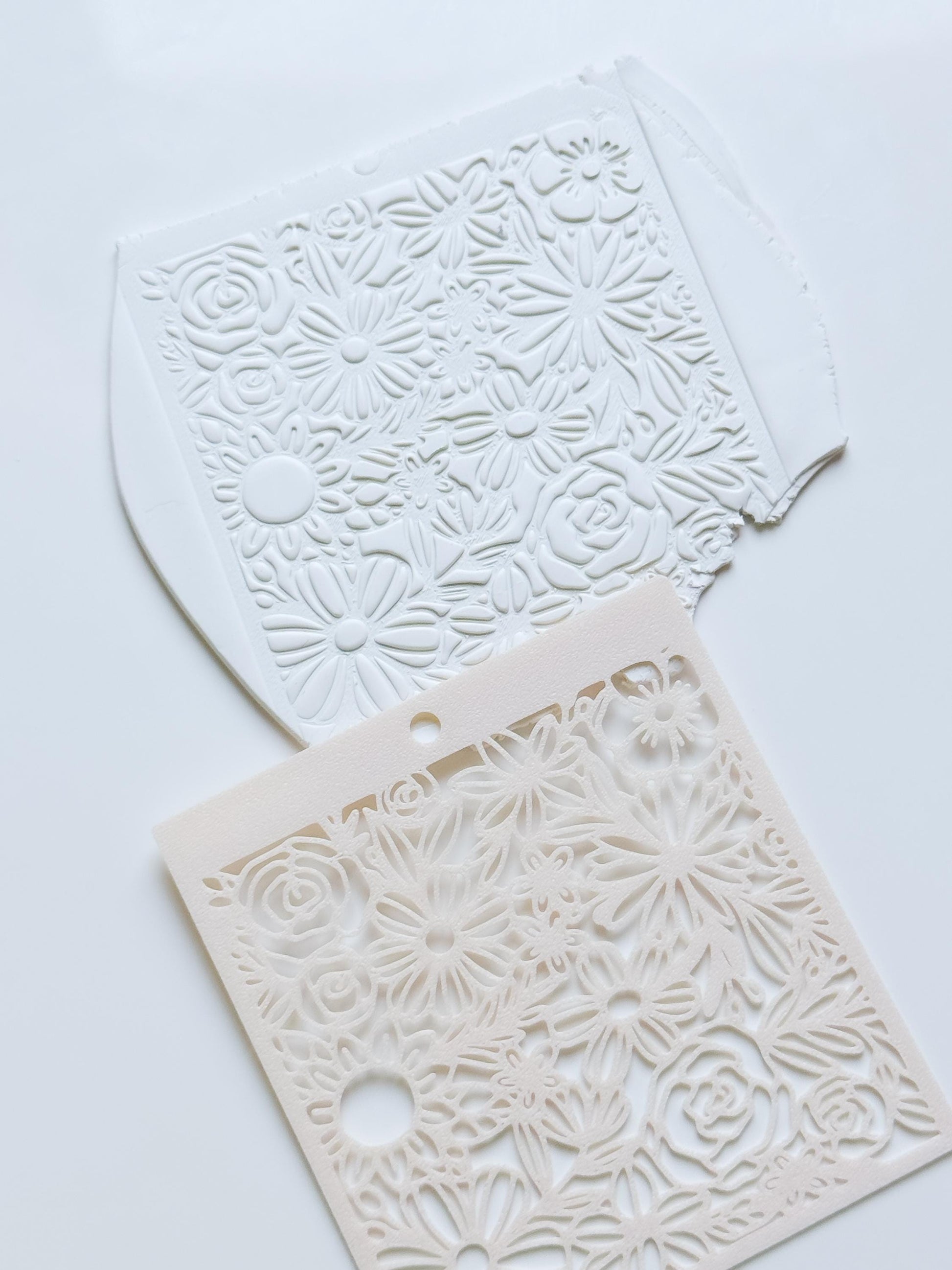 Love Meadow Floral Stencil for Polymer Clay