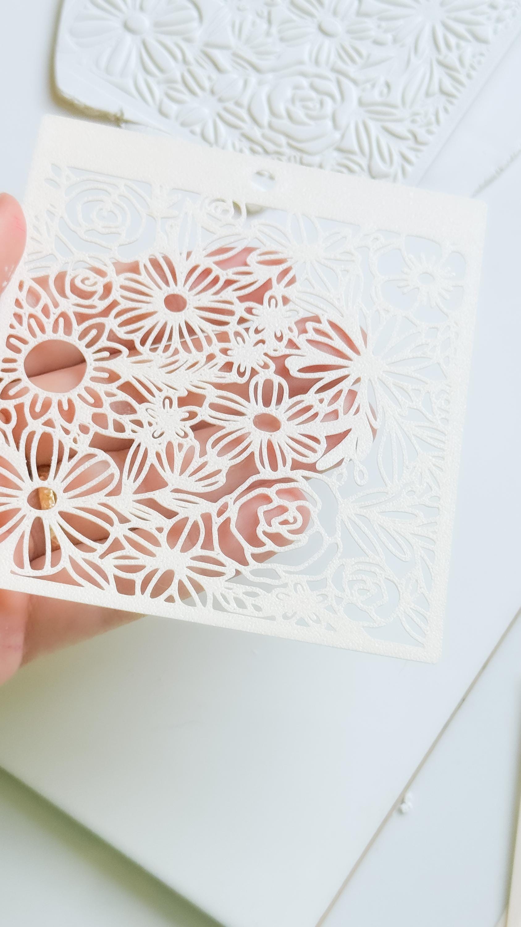 Love Meadow Floral Stencil for Polymer Clay