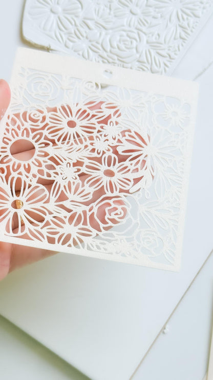 Love Meadow Floral Stencil for Polymer Clay
